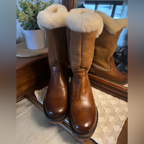 PAJAR Canada Amarillo Waterproof Boots Leather Suede Shearling Lined Wms 8-8.5 - Picture 1 of 10